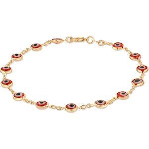 Women's 18k Gold Plated Evil Eye Anklet with Lobster Claw Clasp - Chic Style